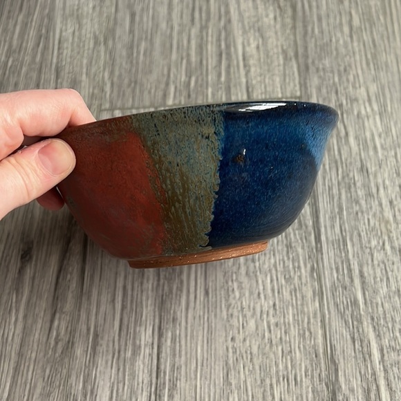 Ceramic Earthtone and Blue Bowl - Picture 4 of 5